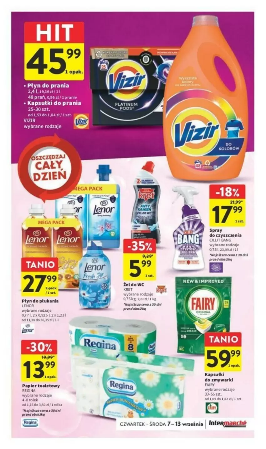 Gazetka promocyjna Intermarche - ważna 07.09 do 13.09.2023 - strona 27 - produkty: Fa, Fairy, Gin, Kret, Papier, Papier toaletowy, Zmywarki