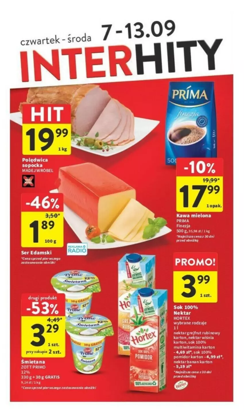 Gazetka promocyjna Intermarche - ważna 07.09 do 13.09.2023 - strona 37 - produkty: Edam, Fa, Kawa, Kawa mielona, Prima, Ser, Sok