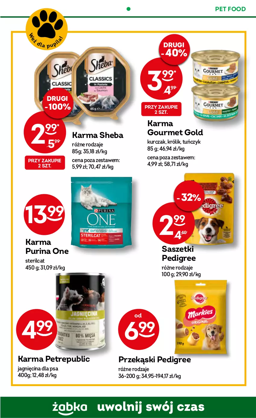 Gazetka promocyjna Żabka - ważna 13.09 do 26.09.2023 - strona 53 - produkty: Gourmet Gold, Królik, Kurczak, Pedigree, Pur, Purina, Sheba, Tuńczyk