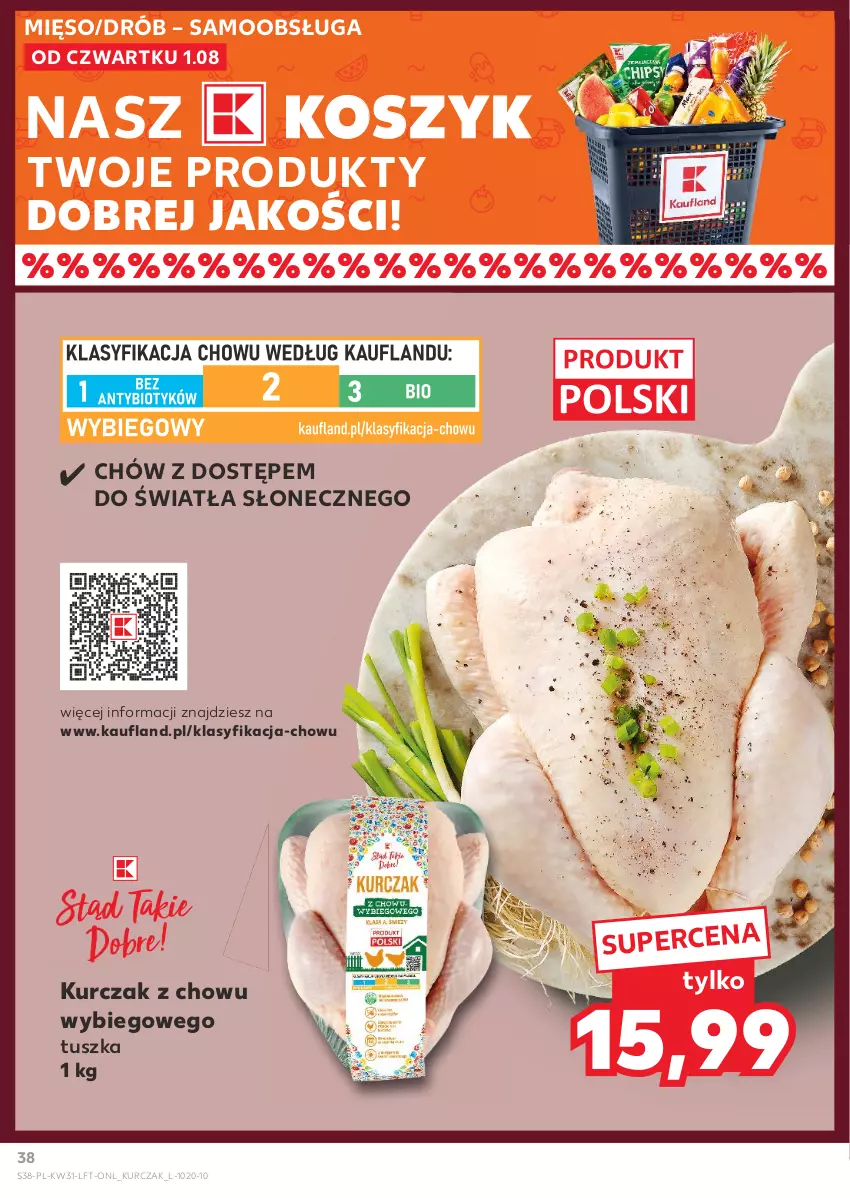 Gazetka promocyjna Kaufland - Gazetka tygodnia - ważna 01.08 do 07.08.2024 - strona 38 - produkty: Drób, Kosz, Kurczak, Mięso, Tusz