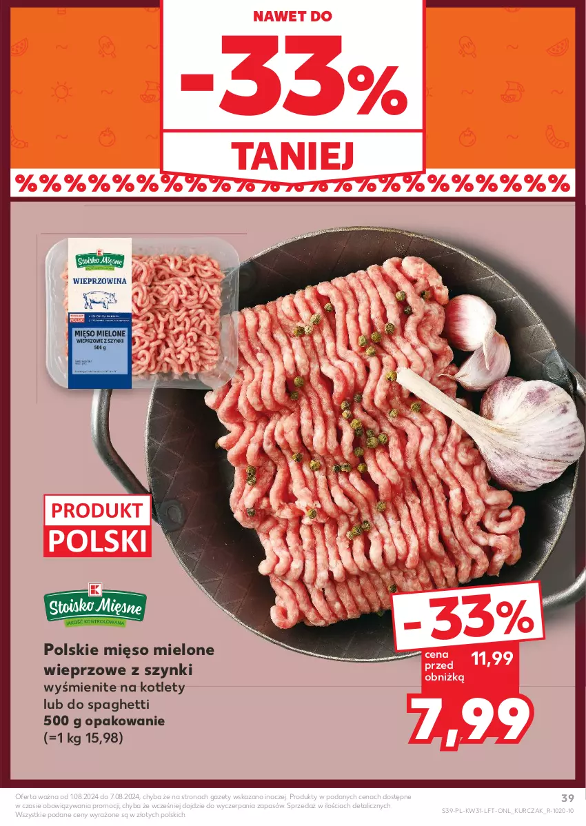 Gazetka promocyjna Kaufland - Gazetka tygodnia - ważna 01.08 do 07.08.2024 - strona 39 - produkty: Kotlet, Kurczak, Mięso, Mięso mielone, Spaghetti