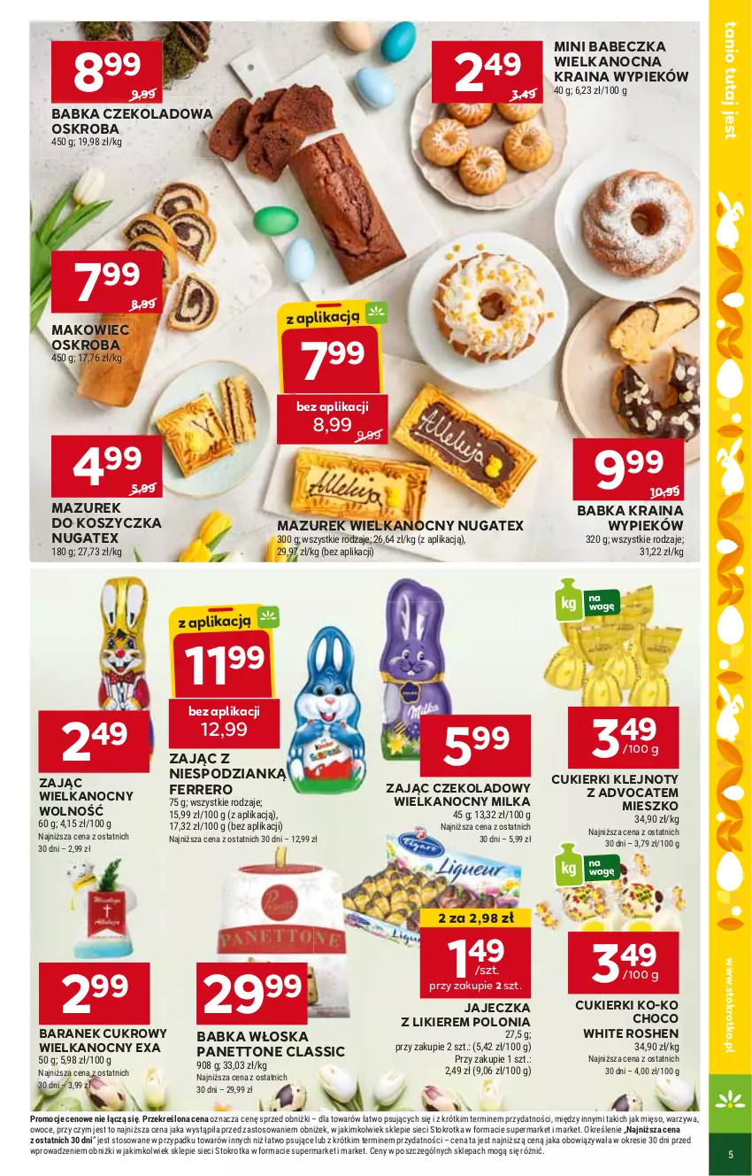 Gazetka promocyjna Stokrotka - Market - ważna 21.03 do 26.03.2024 - strona 10 - produkty: Babka, Cukier, Cukierki, Ferrero, Klej, Kosz, Likier, Makowiec, Milka