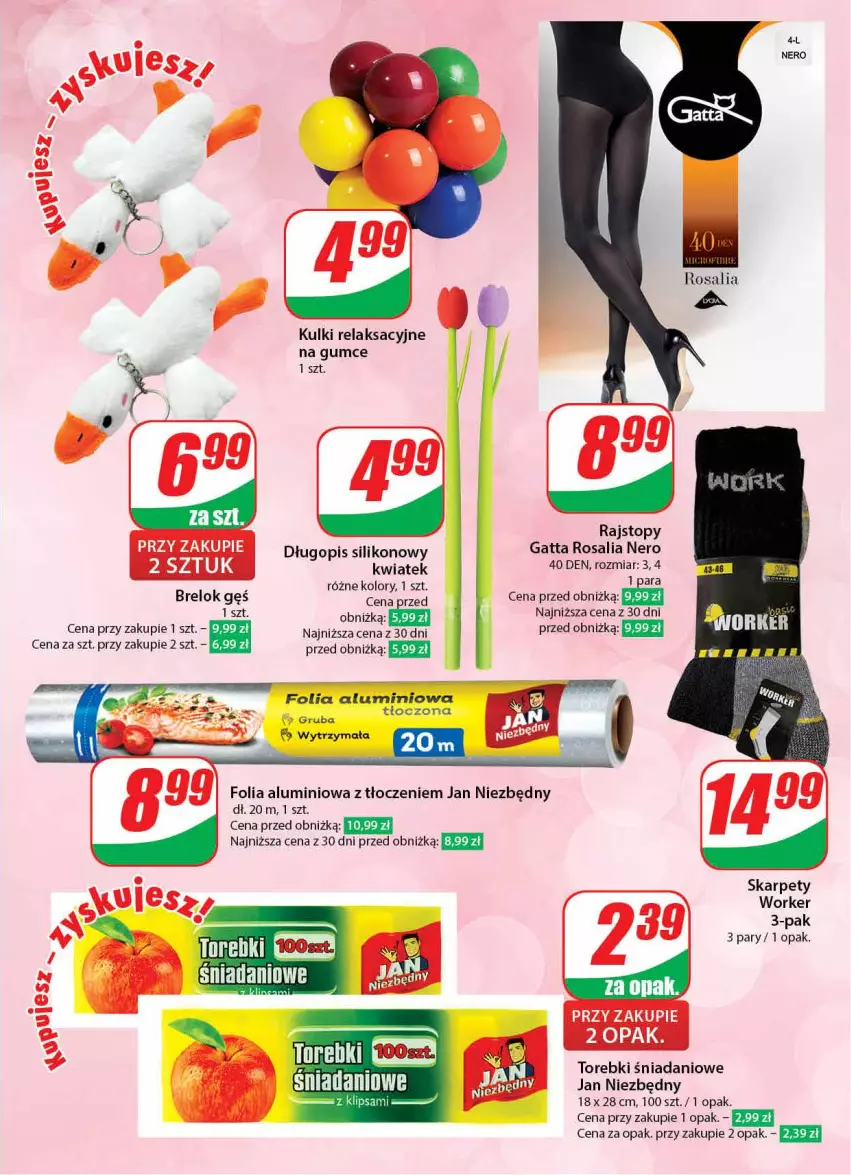 Gazetka promocyjna Dino - Gazetka 3 - ważna 16.01 do 23.01.2024 - strona 43 - produkty: Danio, Długopis, Folia aluminiowa, Gatta, Jan Niezbędny, Karp, Rajstopy, Top