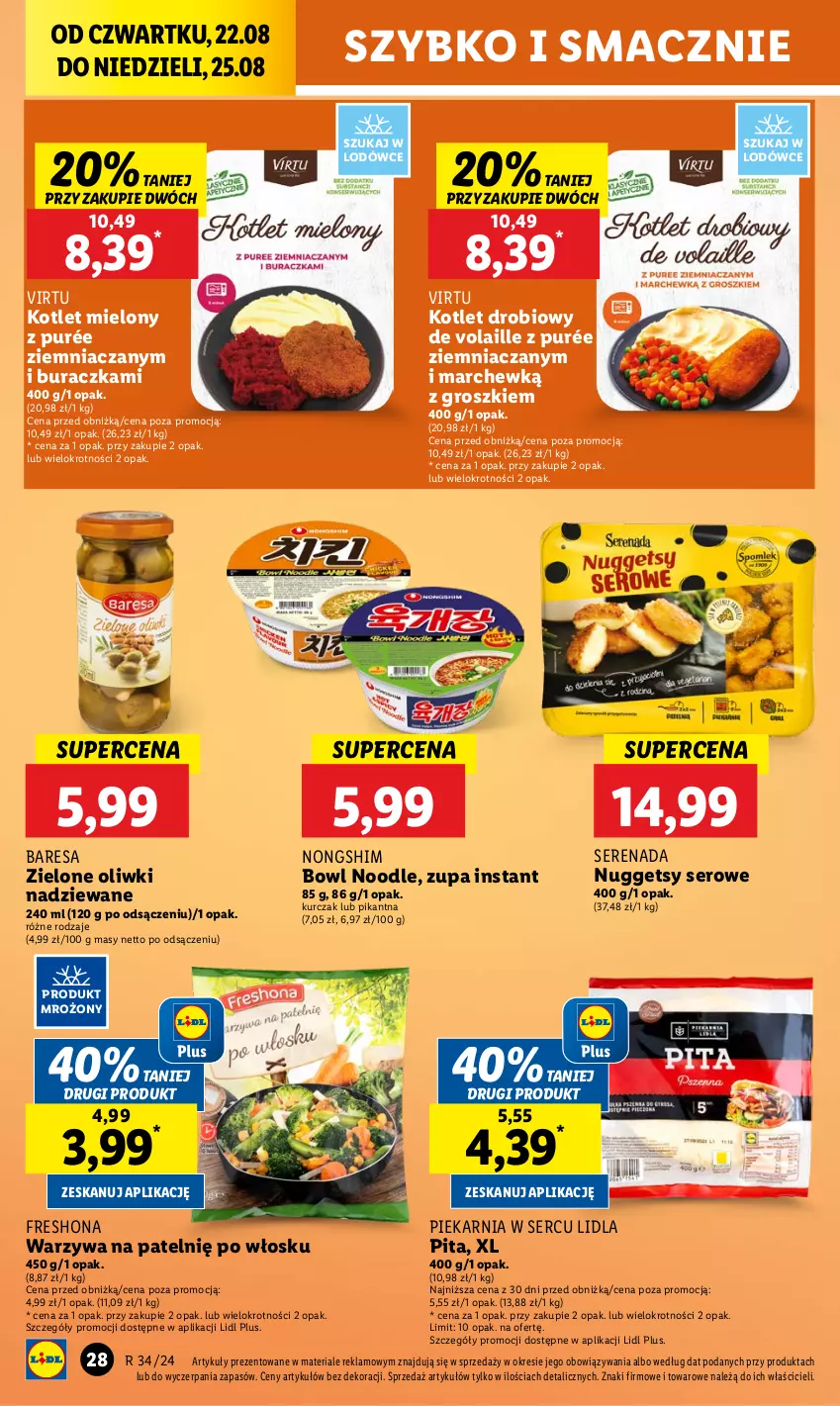 Gazetka promocyjna Lidl - GAZETKA - ważna 22.08 do 25.08.2024 - strona 34 - produkty: Kotlet, Kurczak, Oliwki, Pur, Ser, Virtu, Warzywa, Zupa