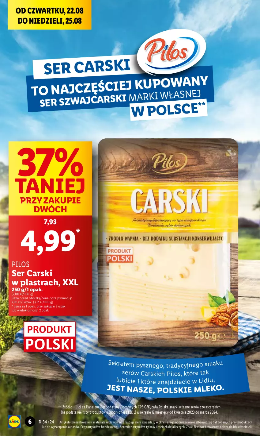 Gazetka promocyjna Lidl - GAZETKA - ważna 22.08 do 25.08.2024 - strona 6 - produkty: Cars, Pilos, Ser