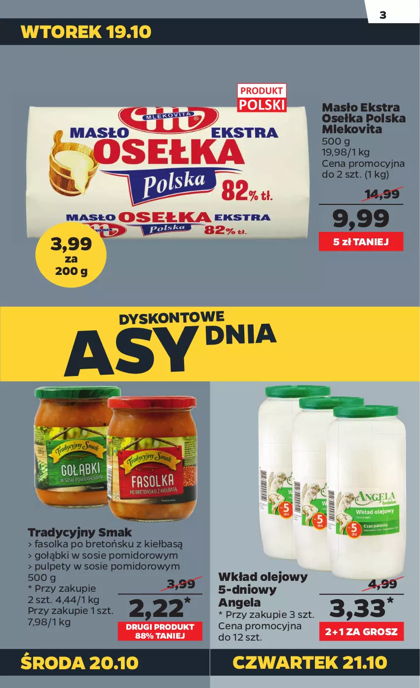 Gazetka promocyjna Netto - Gazetka spożywcza - ważna 18.10 do 23.10.2021 - strona 3 - produkty: Fa, Masło, Mleko, Mlekovita, Olej, Pulpety, Sos, Wkład olejowy