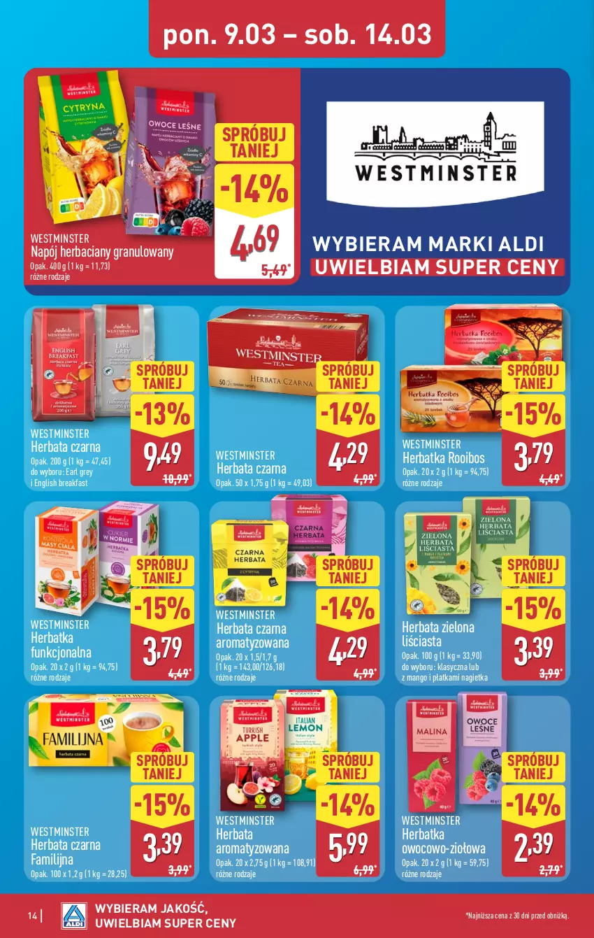 Gazetka promocyjna Aldi - Pełna oferta - ważna 09.03 do 14.03.2026 - strona 14 - produkty: Earl Grey, Fa, Gra, Herbata, Herbata czarna, Mango, Napój