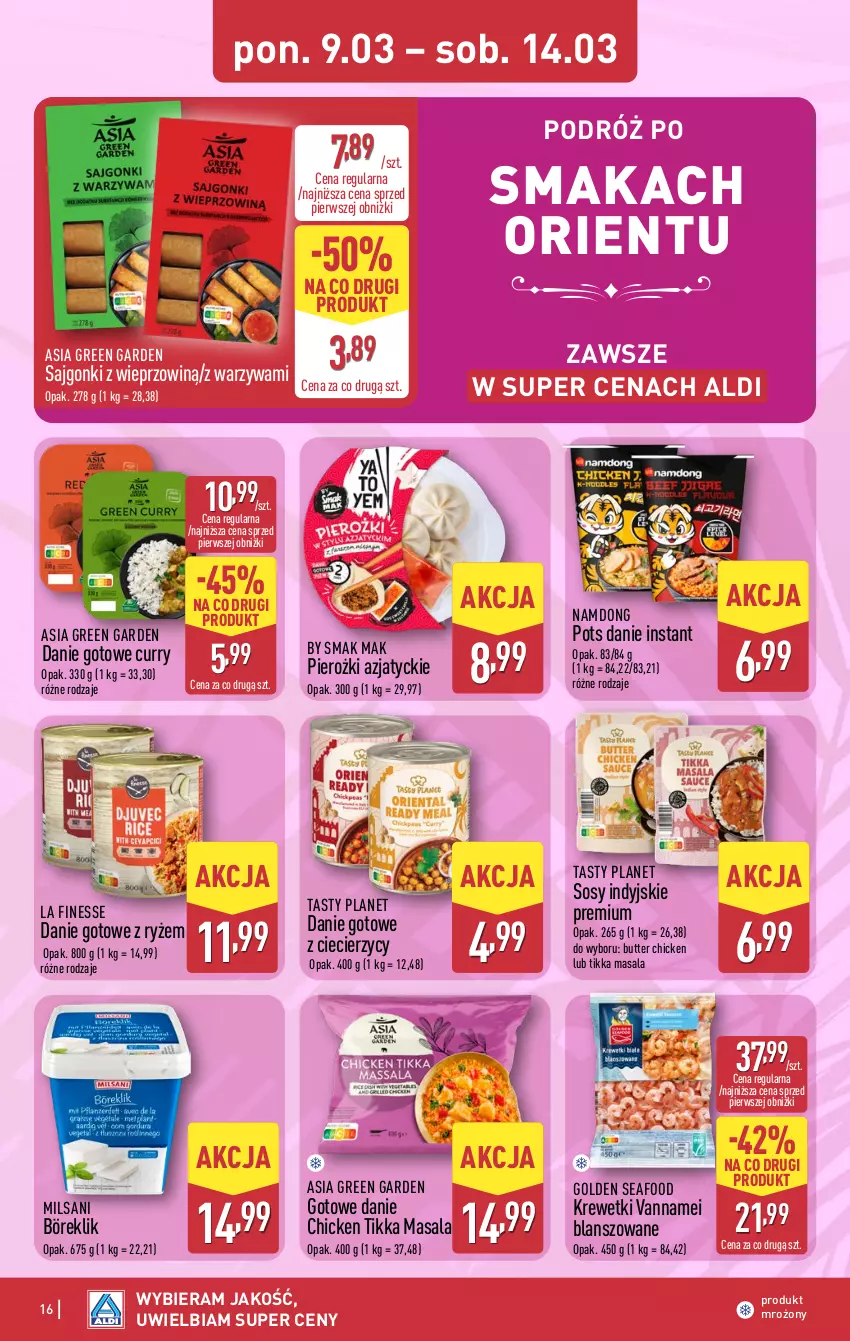 Gazetka promocyjna Aldi - Pełna oferta - ważna 09.03 do 14.03.2026 - strona 16 - produkty: Danie gotowe, Golden Seafood, Krewetki, Ryż, Sajgonki, Sos, Warzywa