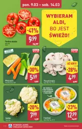 Gazetka promocyjna Aldi - Pełna oferta - Gazetka - ważna od 14.03 do 14.03.2026 - strona 2 - produkty: Piec, Kurczak, Kalafior, Sos, Pieczarki krojone, Pomidory