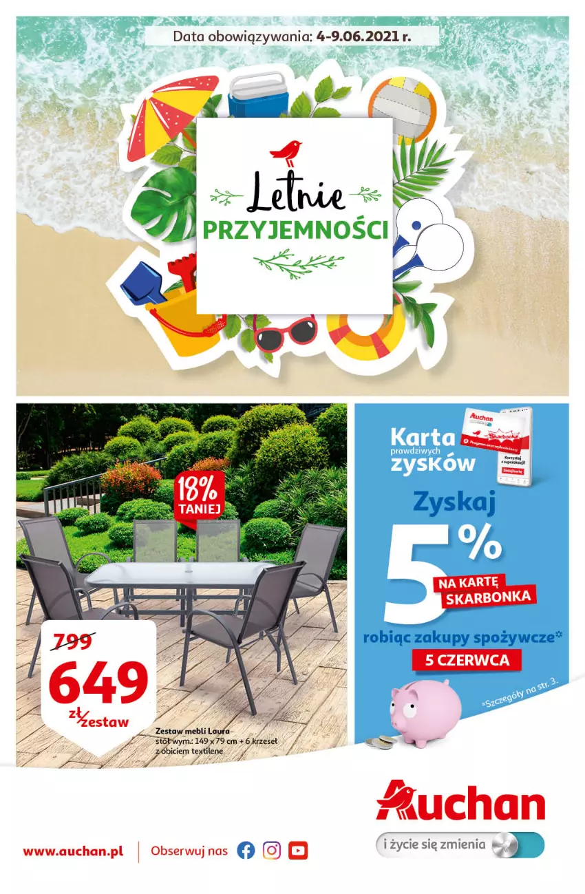 Gazetka promocyjna Auchan - Letnie przyjemności Hipermarkety - ważna 04.06 do 09.06.2021 - strona 1 - produkty: Ser