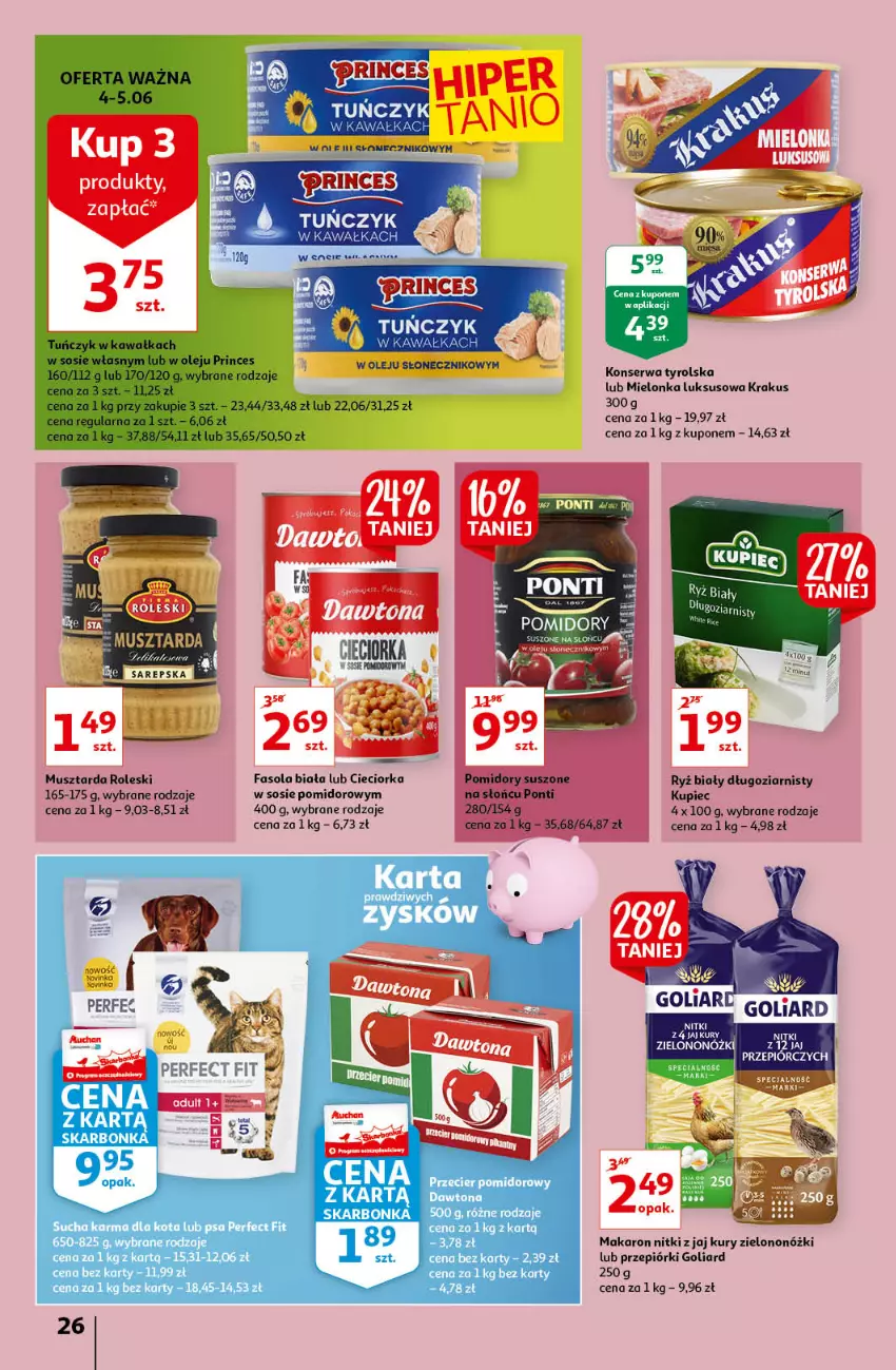 Gazetka promocyjna Auchan - Letnie przyjemności Hipermarkety - ważna 04.06 do 09.06.2021 - strona 26 - produkty: Cieciorka, Fa, Fasola, Goliard, Inka, Kawa, Krakus, Kupiec, Makaron, Mus, Musztarda, Olej, Orka, Piec, Ryż, Ryż biały, Ser, Sos, Tuńczyk