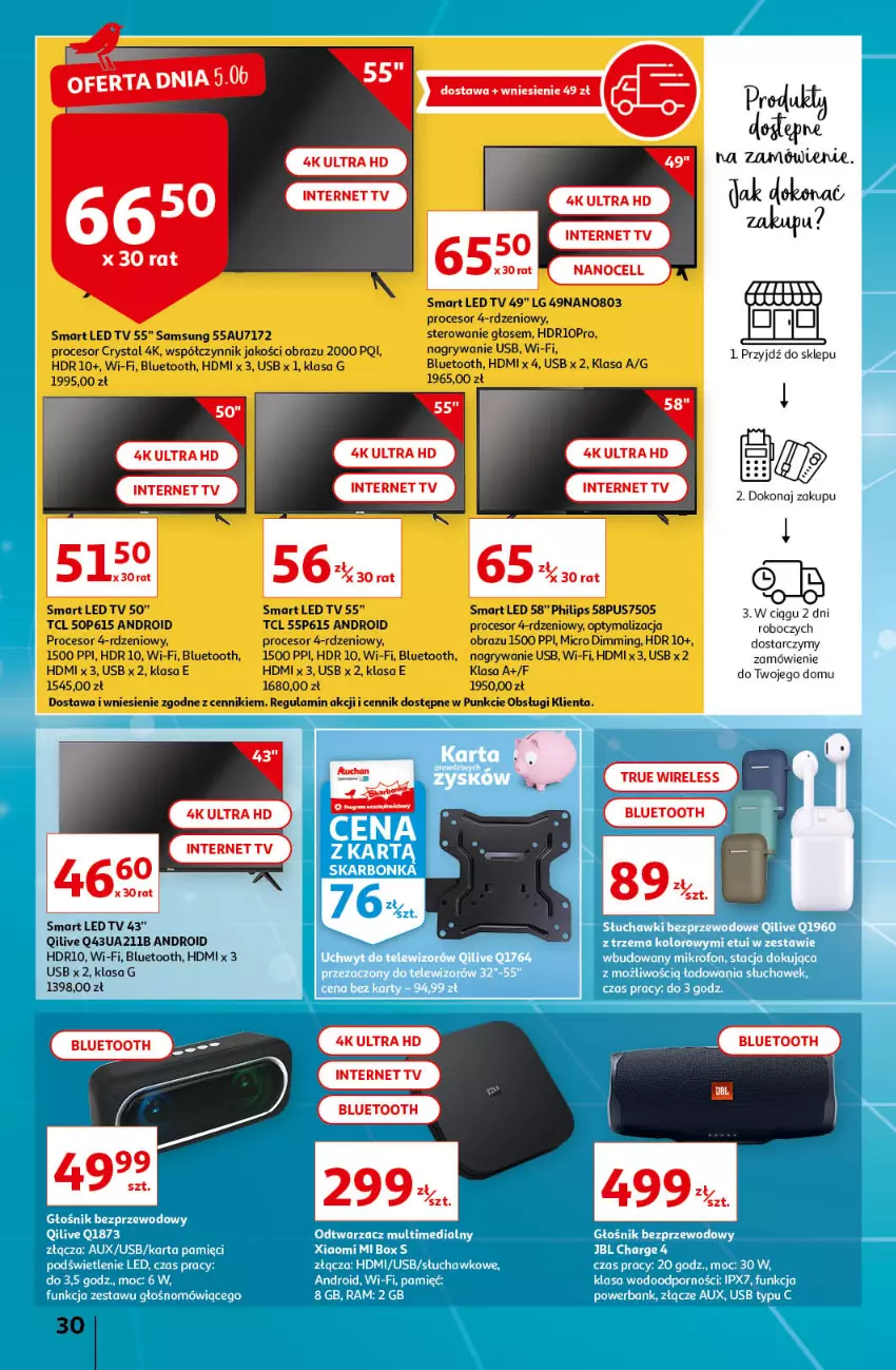 Gazetka promocyjna Auchan - Letnie przyjemności Hipermarkety - ważna 04.06 do 09.06.2021 - strona 30 - produkty: Gry, LED TV, LG, Obraz, Philips, Procesor