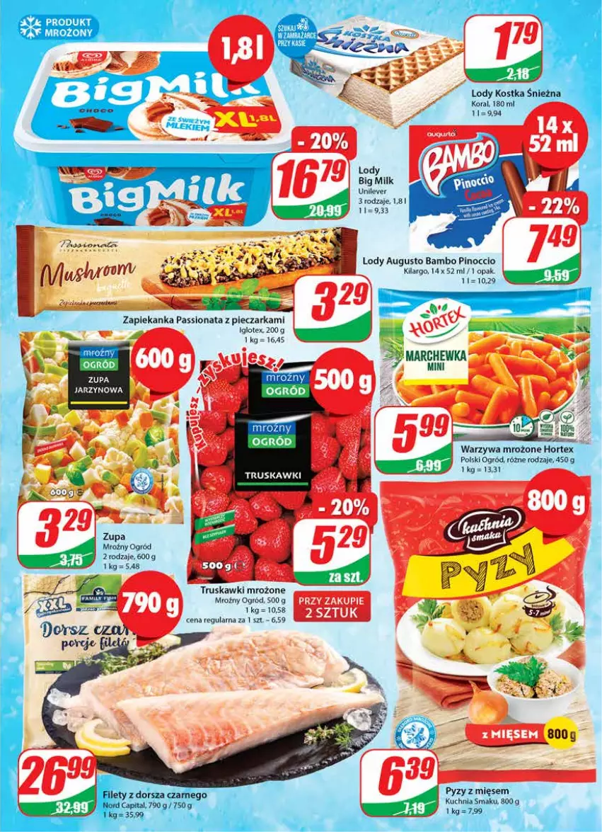 Gazetka promocyjna Dino - Gazetka - ważna 29.11 do 06.12.2022 - strona 11 - produkty: Big Milk, Hortex, Lody, Ogród, Piec, Pieczarka, Sok, Truskawki, Warzywa, Zapiekanka, Zupa