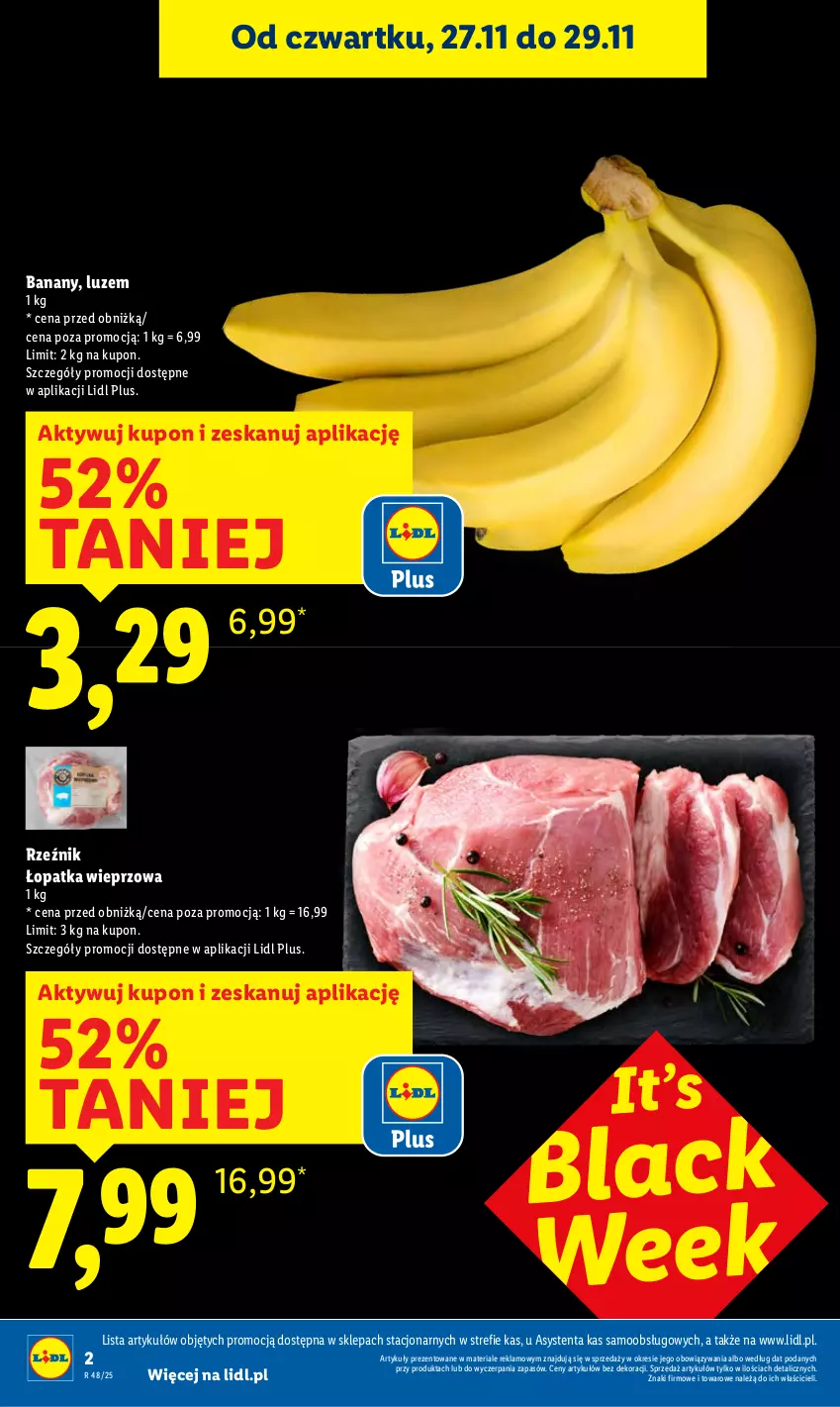 Gazetka promocyjna Lidl - GAZETKA - ważna 27.11 do 29.11.2025 - strona 2 - produkty: Banany, Lack