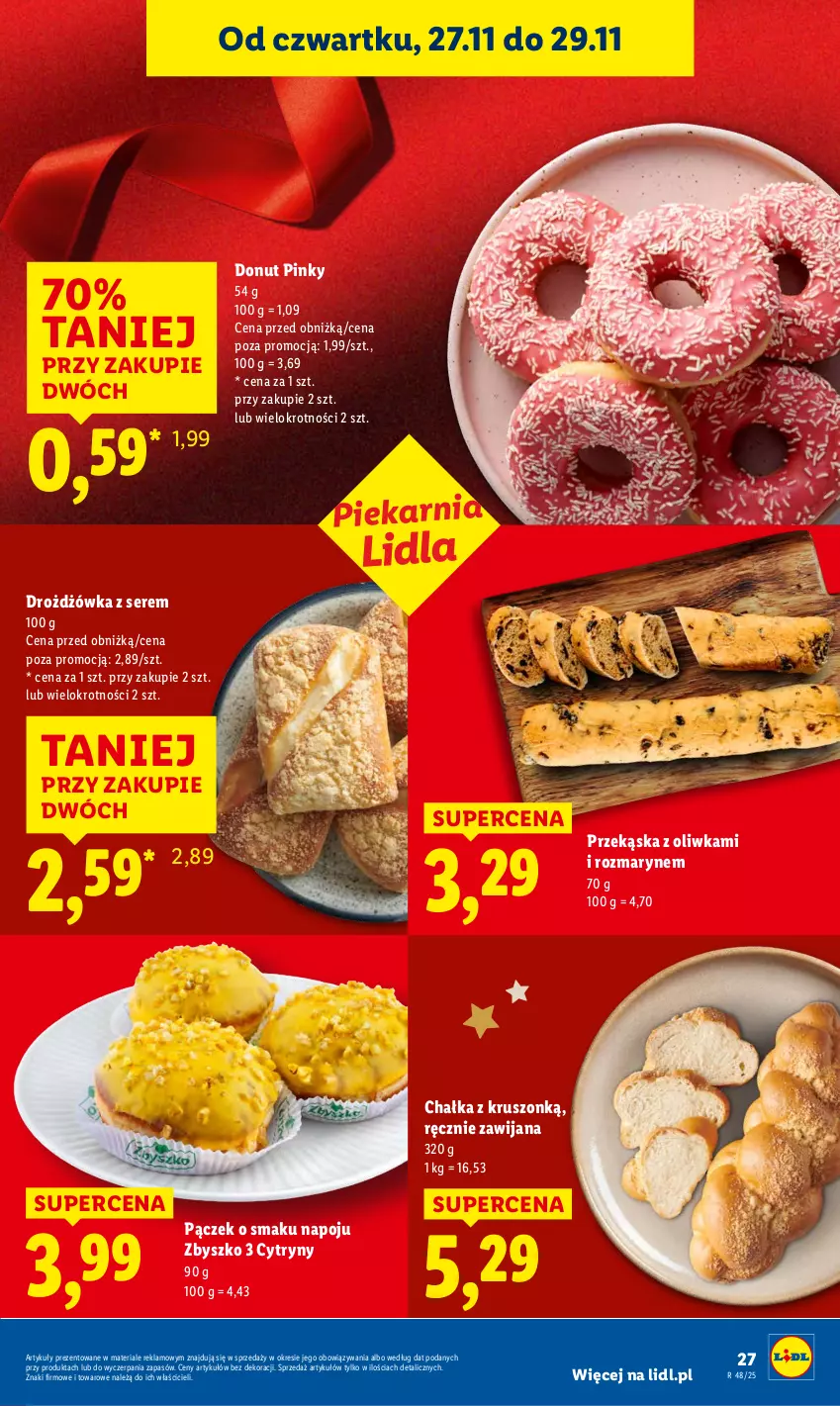 Gazetka promocyjna Lidl - GAZETKA - ważna 27.11 do 29.11.2025 - strona 27 - produkty: Cytryny, Donut, Pączek, Ser