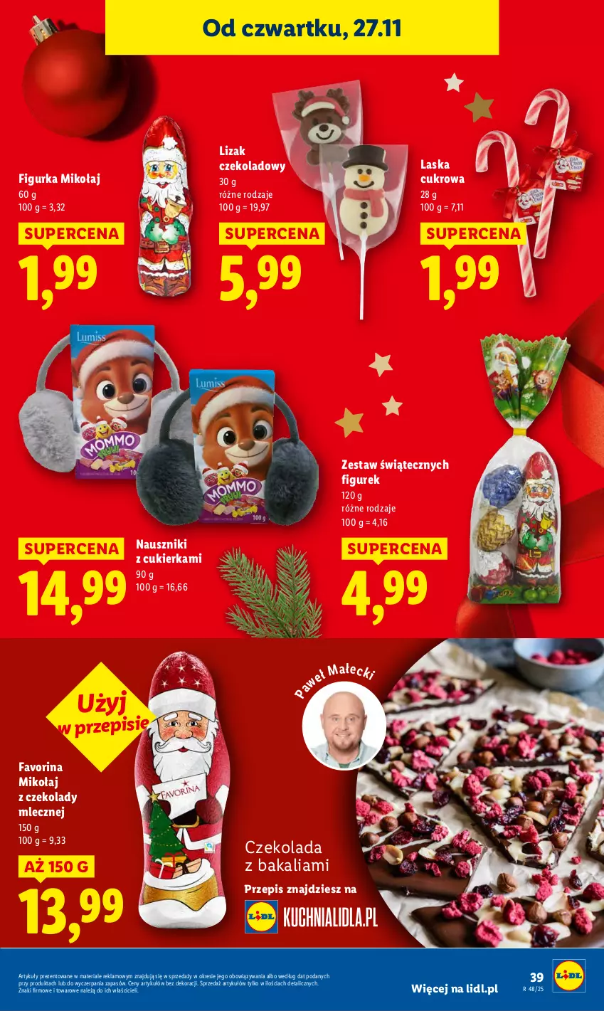 Gazetka promocyjna Lidl - GAZETKA - ważna 27.11 do 29.11.2025 - strona 39 - produkty: Cukier, Czekolada, Fa
