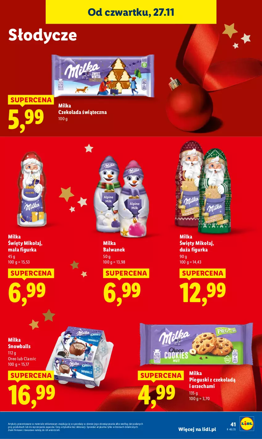 Gazetka promocyjna Lidl - GAZETKA - ważna 27.11 do 29.11.2025 - strona 41 - produkty: Czekolada, Milka, Oreo