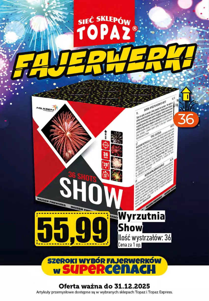Gazetka promocyjna Topaz - Gazetka - ważna 01.12 do 31.12.2025 - strona 14 - produkty: Strzałów, Top, Wyrzutnia