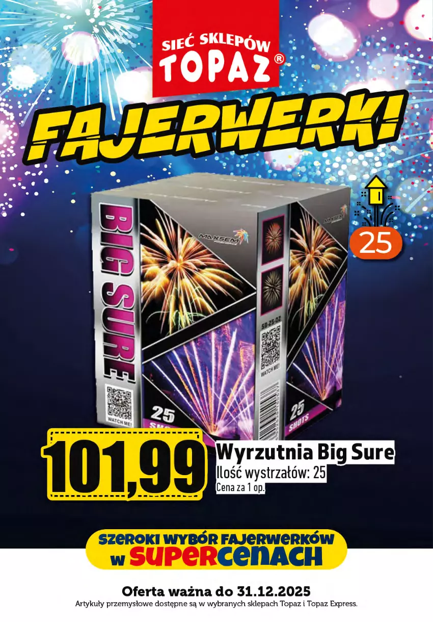 Gazetka promocyjna Topaz - Gazetka - ważna 01.12 do 31.12.2025 - strona 18 - produkty: Fa, Strzałów, Top, Wyrzutnia