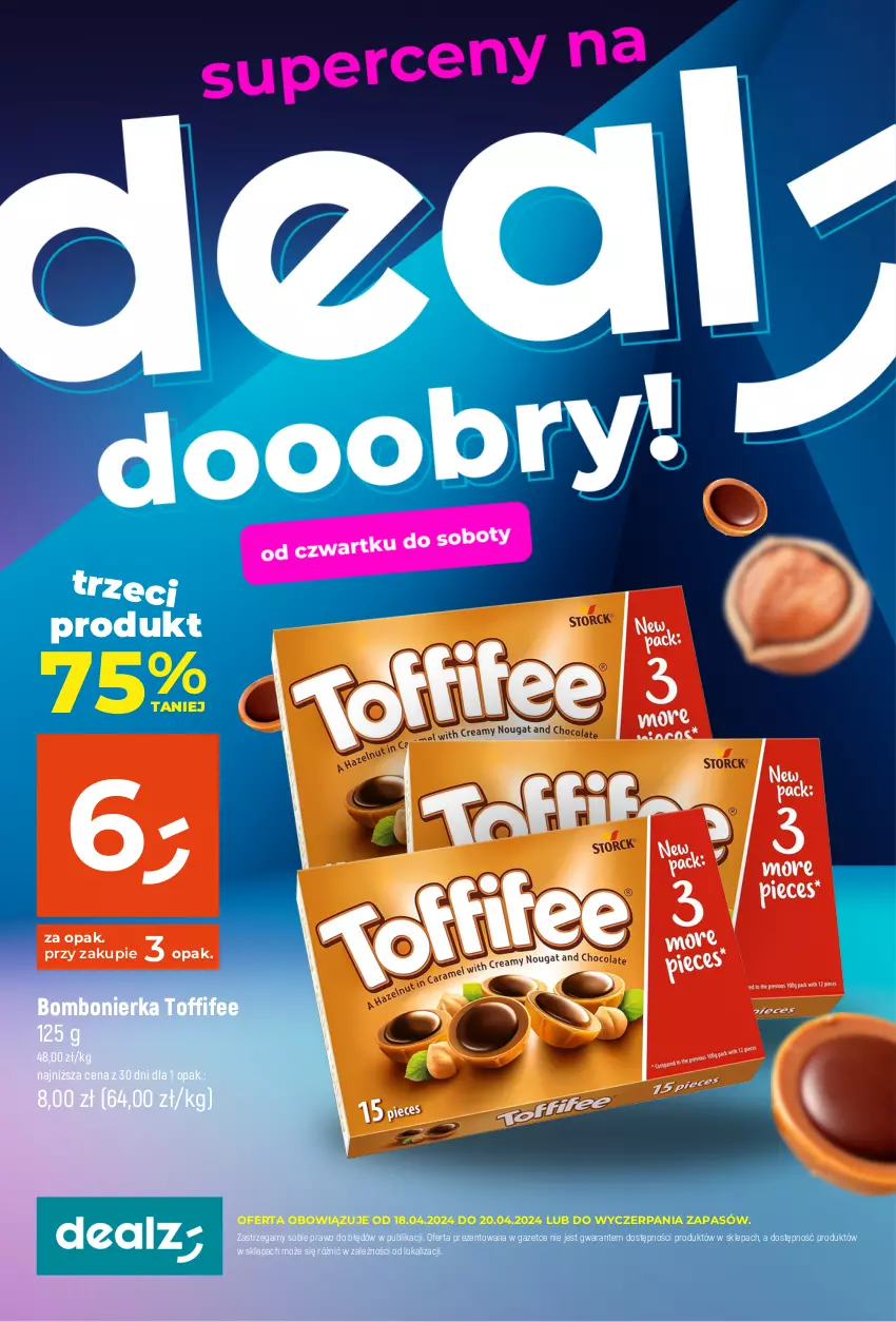 Gazetka promocyjna Dealz - na deal dooobry! - ważna 18.04 do 20.04.2024 - strona 1 - produkty: Toffifee