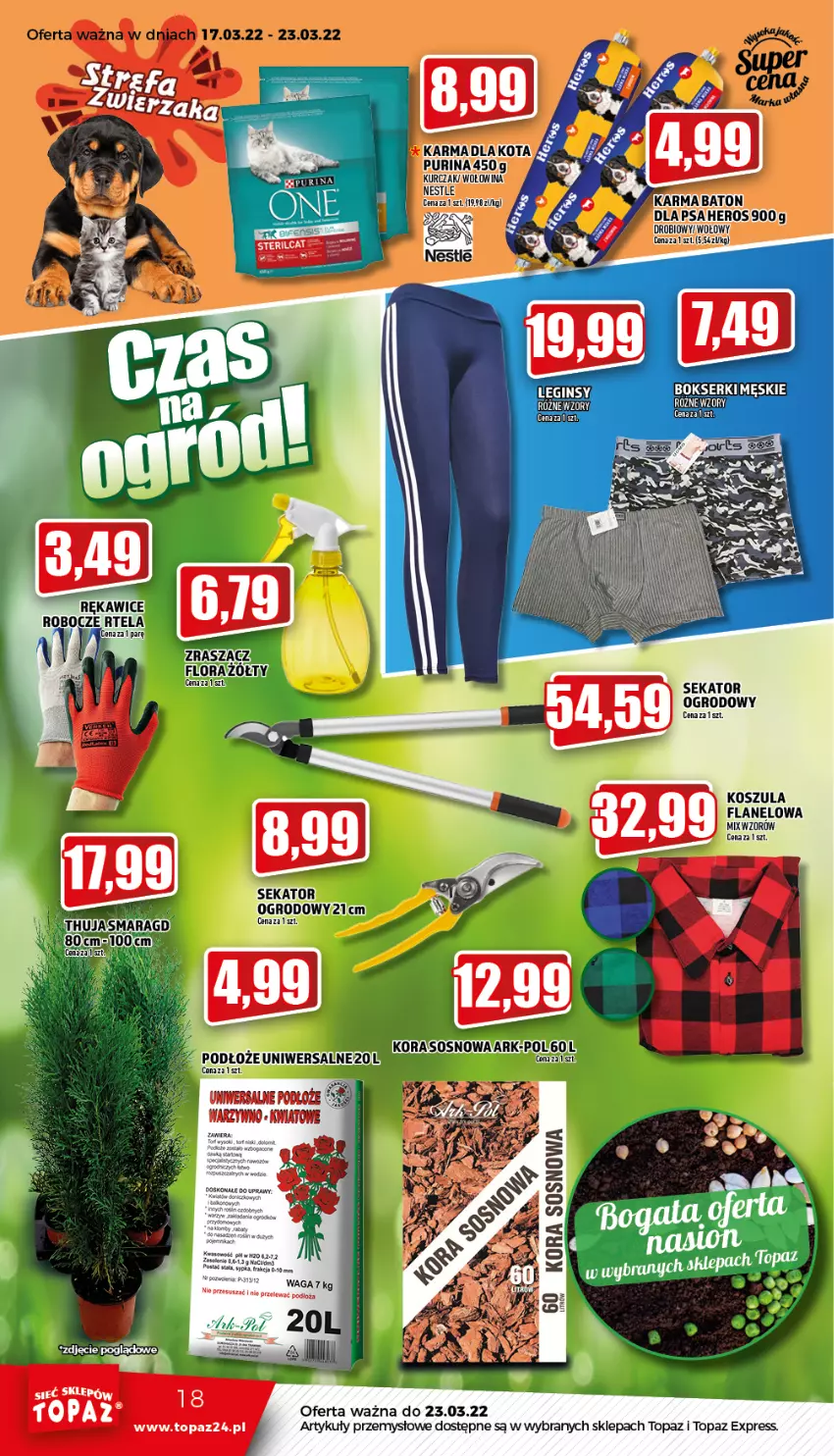 Gazetka promocyjna Topaz - Gazetka - ważna 17.03 do 23.03.2022 - strona 18 - produkty: Bokserki, Gin, Kosz, Koszula, Sekator, Ser, Sos, Top, Waga