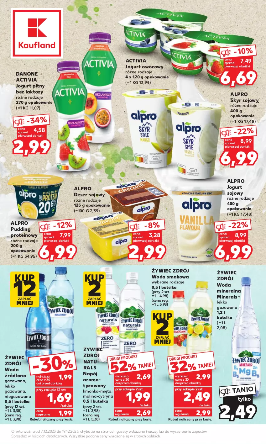 Gazetka promocyjna Kaufland - Kaufland - ważna 07.12 do 19.12.2023 - strona 2 - produkty: Activia, Alpro, Danone, Deser, Jogurt, Jogurt owocowy, Jogurt pitny, LANA, Limonka, Mięta, Napój, Pudding, Ser, Woda, Woda mineralna