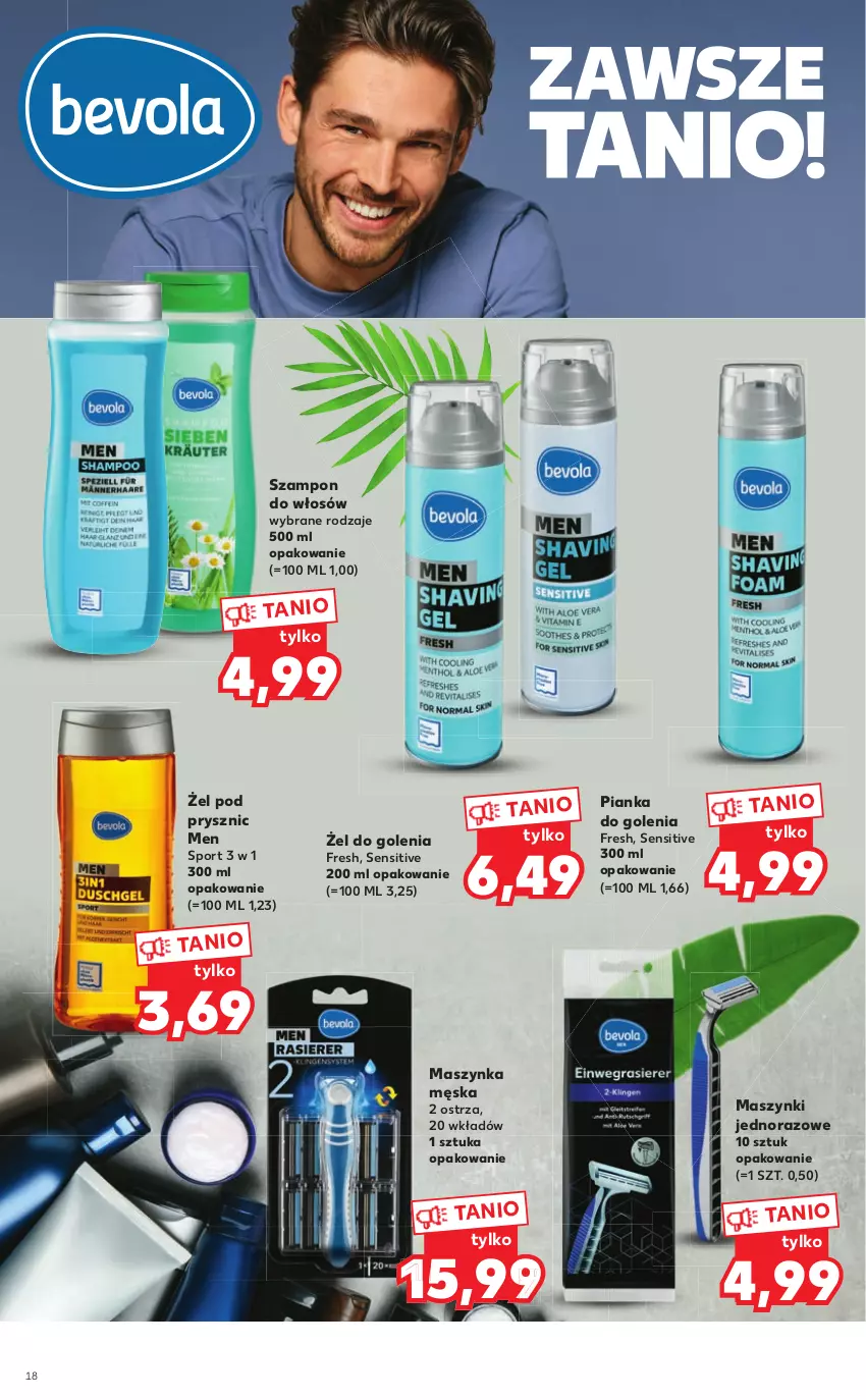 Gazetka promocyjna Kaufland - Katalog MARKI WŁASNE - ważna 11.08 do 24.08.2022 - strona 18 - produkty: Maszynka, Pianka do golenia, Por, Sport, Szampon, Szynka