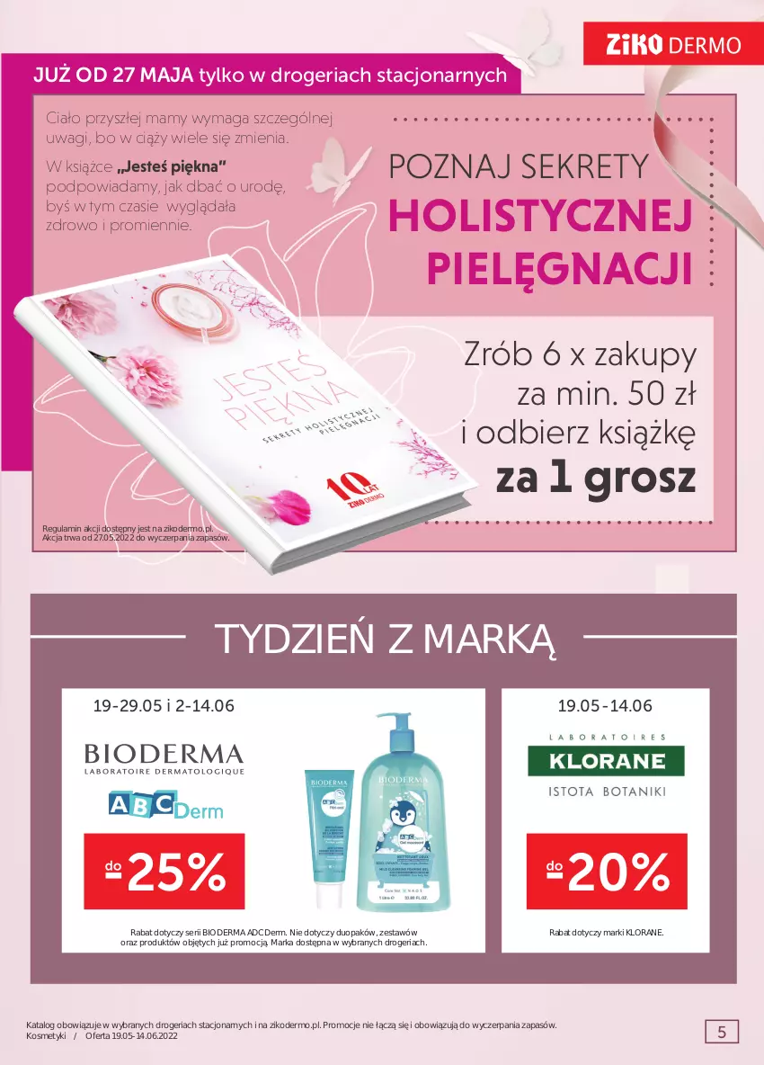 Gazetka promocyjna Ziko - 19.05-1.06.2022 - ważna 19.05 do 14.06.2022 - strona 5 - produkty: Bioderma, Klorane, Kret, Ser, Wagi