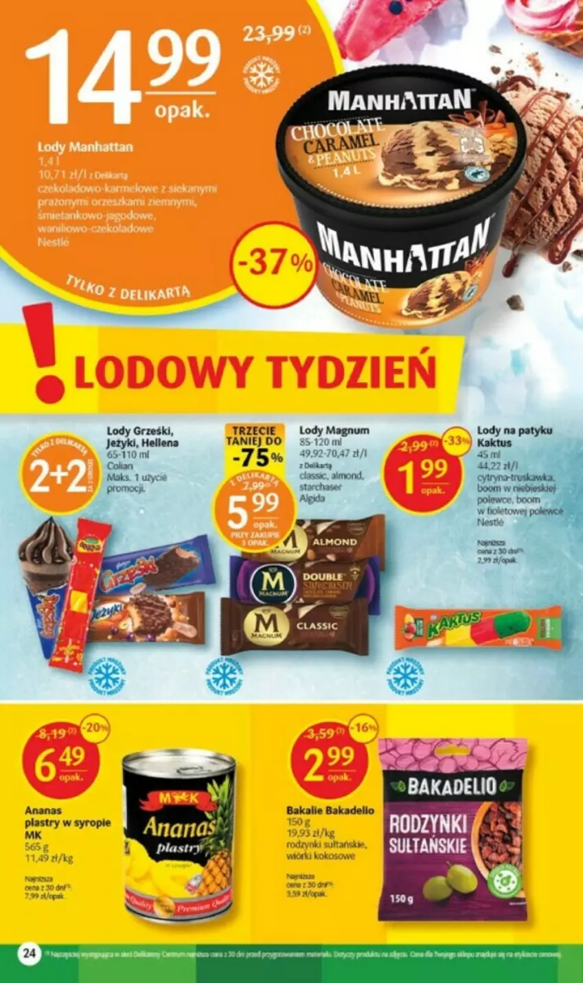 Gazetka promocyjna Delikatesy Centrum - ważna 03.08 do 09.08.2023 - strona 17 - produkty: Kokos, Lody, Syrop, Wiórki kokosowe