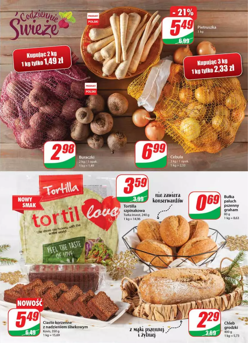 Gazetka promocyjna Dino - Gazetka - ważna 07.12 do 13.12.2022 - strona 15 - produkty: Bułka, Chleb, Gra, Ser, Szpinak, Tortilla