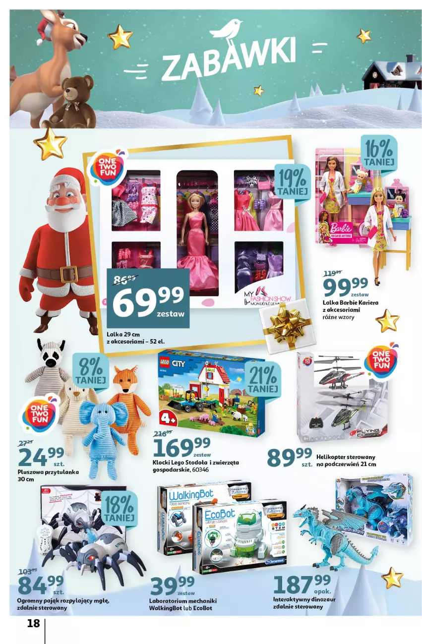 Gazetka promocyjna Auchan - Gazetka Magia Oszczędzania Auchan Hipermarket - ważna 24.11 do 30.11.2022 - strona 18 - produkty: Barbie, Dinozaur, Helikopter, Klocki, Lalka, LEGO, Tera, Zwierzęta