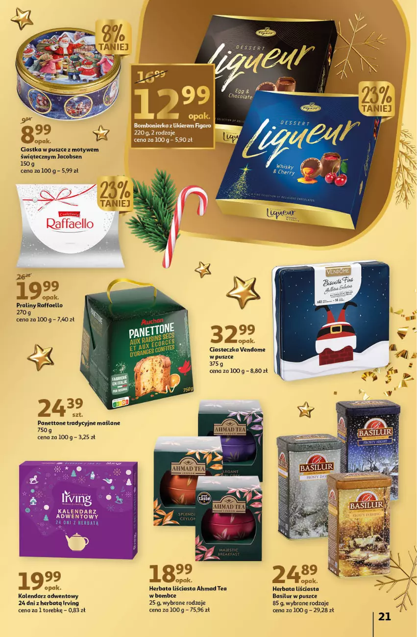 Gazetka promocyjna Auchan - Gazetka Magia Oszczędzania Auchan Hipermarket - ważna 24.11 do 30.11.2022 - strona 21 - produkty: Ciastka, Fa, Herbata, Irving, Jacobs, Kalendarz, Kalendarz adwentowy, Likier, Praliny, Raffaello