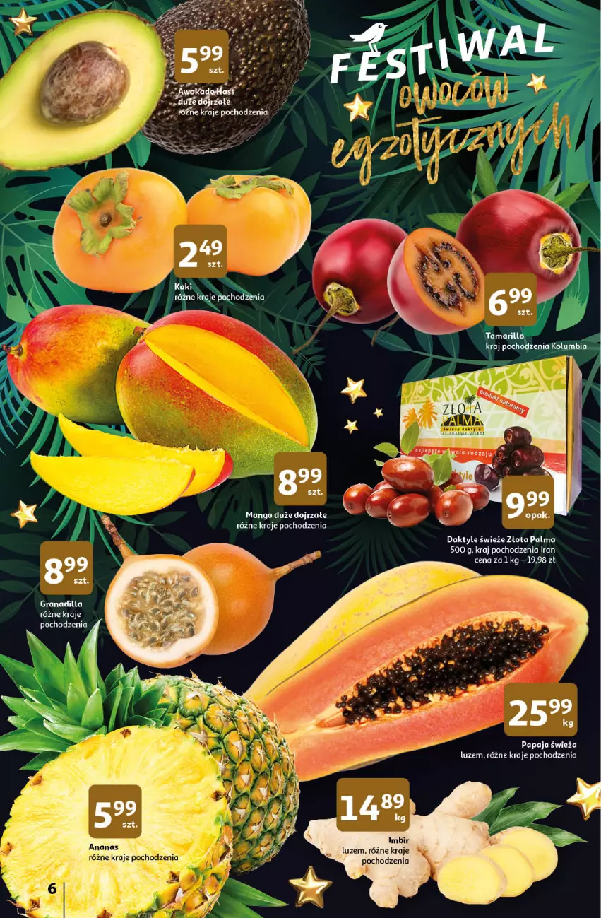 Gazetka promocyjna Auchan - Gazetka Magia Oszczędzania Auchan Hipermarket - ważna 24.11 do 30.11.2022 - strona 6 - produkty: Daktyle, Gra, Granadilla, Mango, Palma, Papaja