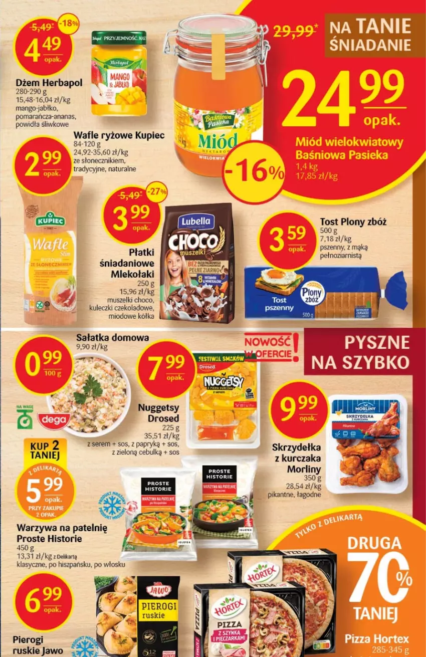 Gazetka promocyjna Delikatesy Centrum - Gazetka DC41 - ważna 20.10 do 26.10.2022 - strona 19 - produkty: Ananas, Danio, Dżem, Herbapol, Kupiec, Kurczak, Mango, Miód, Mleko, Morliny, Mus, Piec, Pierogi, Ryż, Sałat, Sałatka, Ser, Sos, Wafle, Warzywa