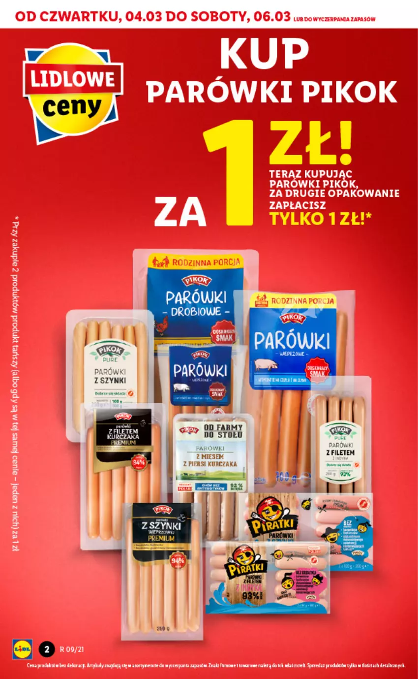 Gazetka promocyjna Lidl - GAZETKA - ważna 04.03 do 06.03.2021 - strona 2 - produkty: Parówki