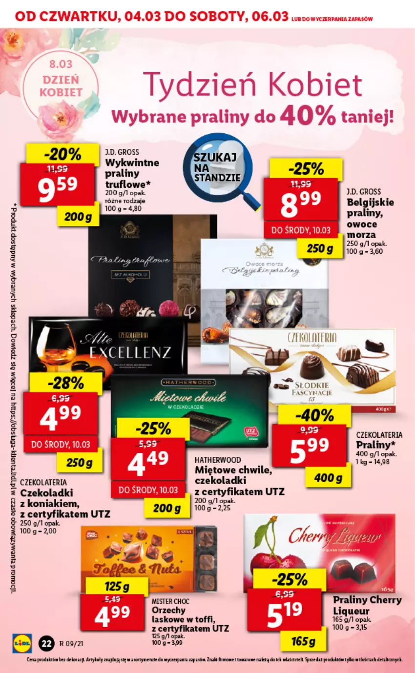 Gazetka promocyjna Lidl - GAZETKA - ważna 04.03 do 06.03.2021 - strona 22 - produkty: Fa, Owoce, Owoce morza, Praliny