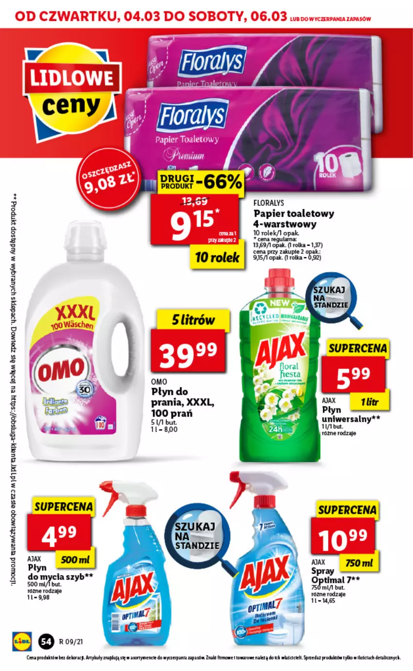 Gazetka promocyjna Lidl - GAZETKA - ważna 04.03 do 06.03.2021 - strona 54 - produkty: Flora, Papier, Papier toaletowy, Płyn do prania, Sony