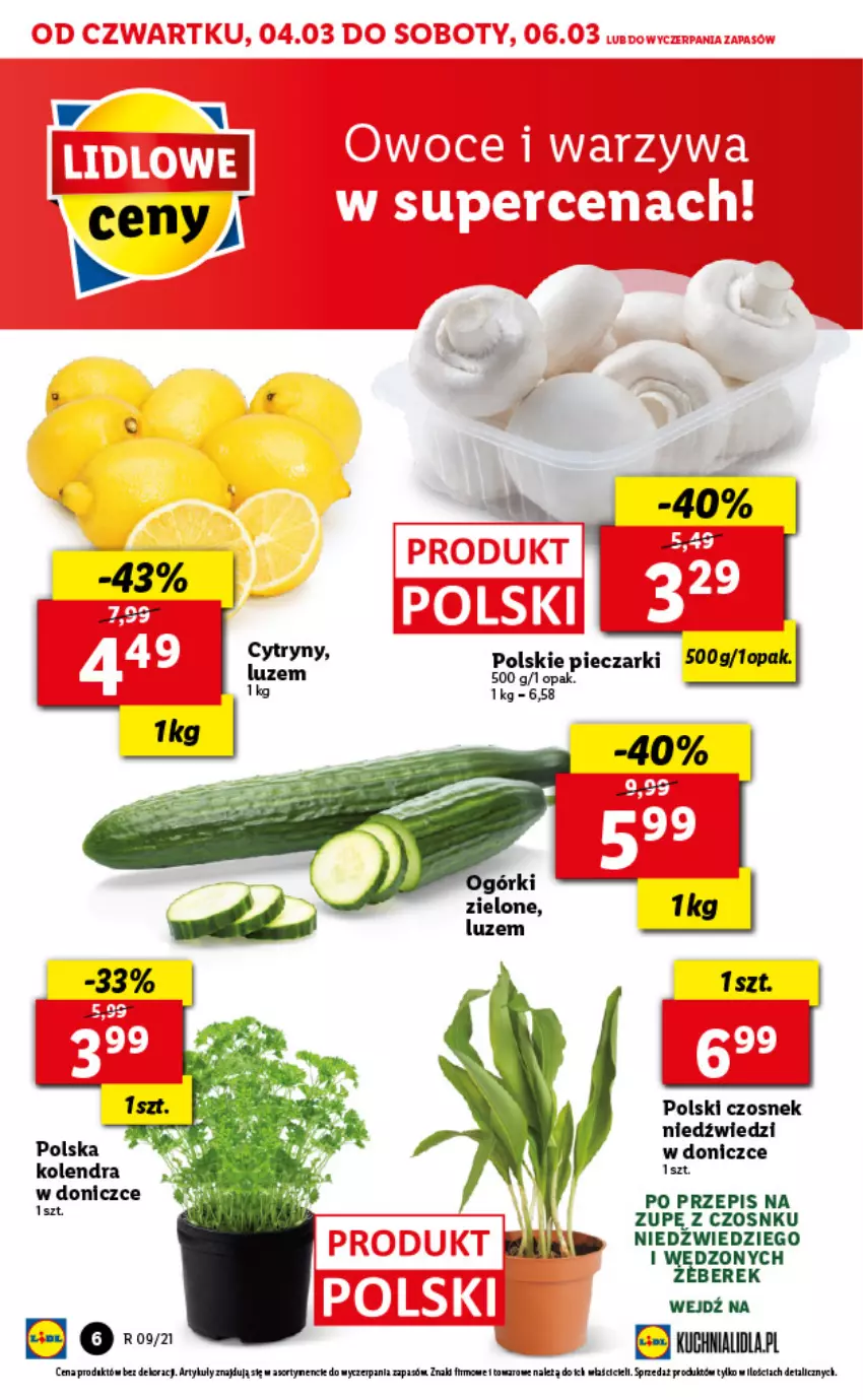 Gazetka promocyjna Lidl - GAZETKA - ważna 04.03 do 06.03.2021 - strona 6 - produkty: Czosnek, Fa, Kolendra, Piec