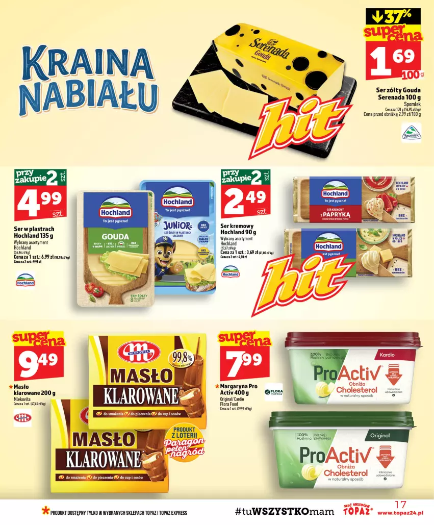 Gazetka promocyjna Topaz - Gazetka - ważna 24.09 do 30.09.2026 - strona 17 - produkty: Flora, Gin, Gouda, Hochland, Margaryna, Masło, Mleko, Mlekovita, Ser, Top