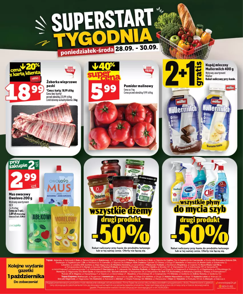 Gazetka promocyjna Topaz - Gazetka - ważna 24.09 do 30.09.2026 - strona 52 - produkty: Mus, Napój, Napój mleczny, Olej