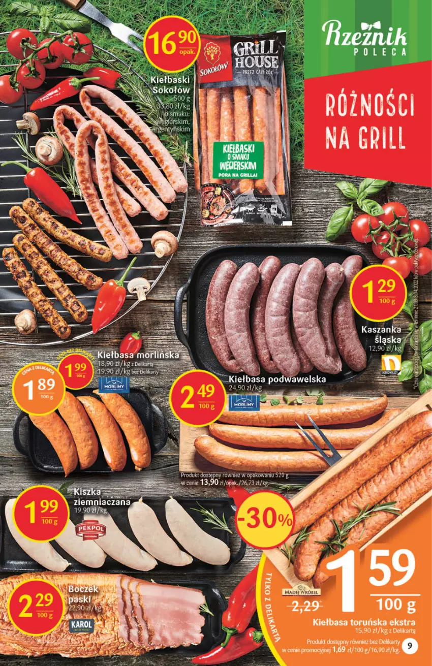 Gazetka promocyjna Delikatesy Centrum - Gazetka DC22 - ważna 09.06 do 14.06.2022 - strona 9 - produkty: Kiełbasa, Kiełbasa podwawelska, Mus, Wawel