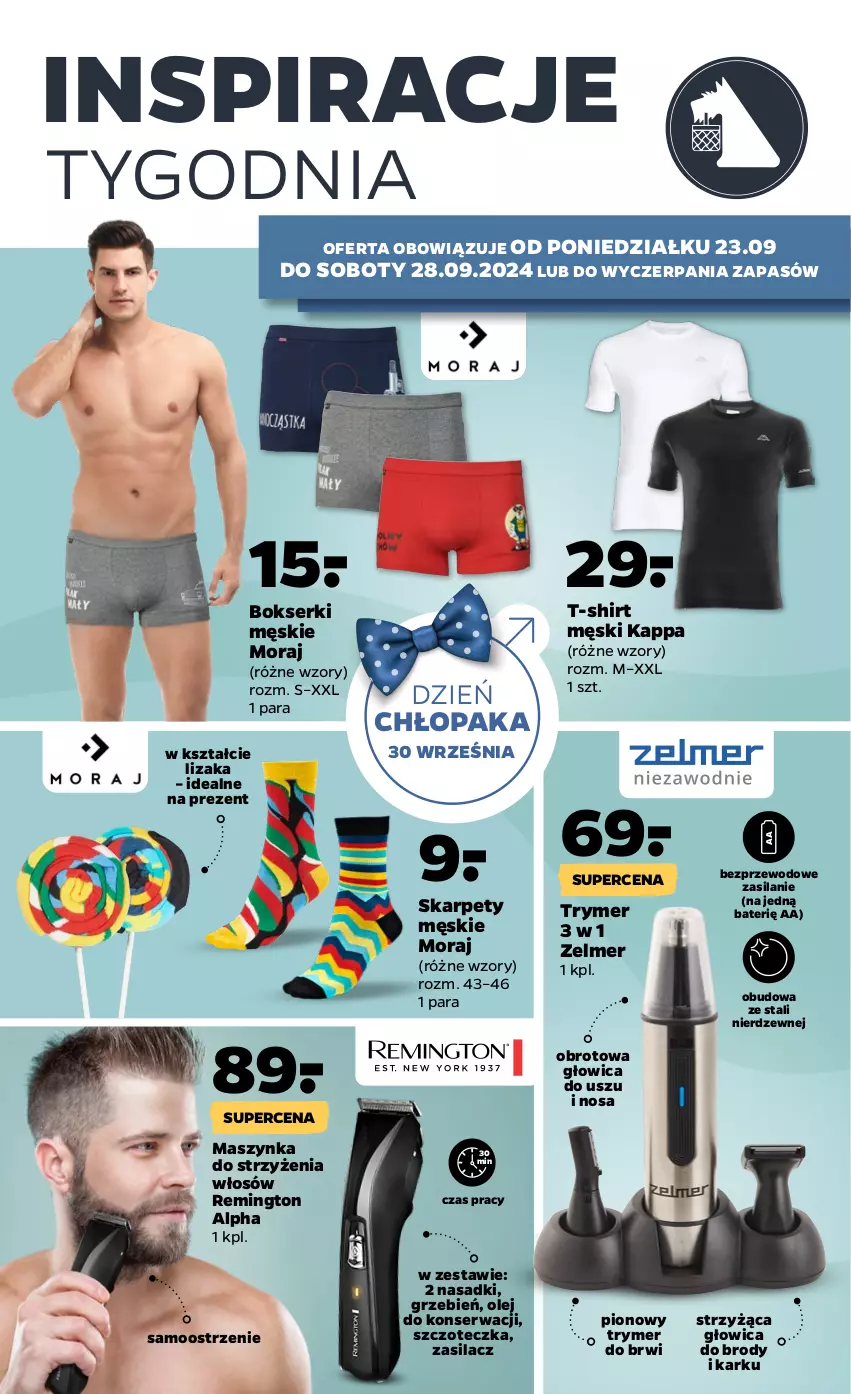 Gazetka promocyjna Netto - Akcesoria i dodatki - ważna 23.09 do 28.09.2024 - strona 2 - produkty: Bokserki, Karp, Maszynka, Olej, Remington, Ser, Silan, Szczoteczka, Szynka, T-shirt, Zelmer