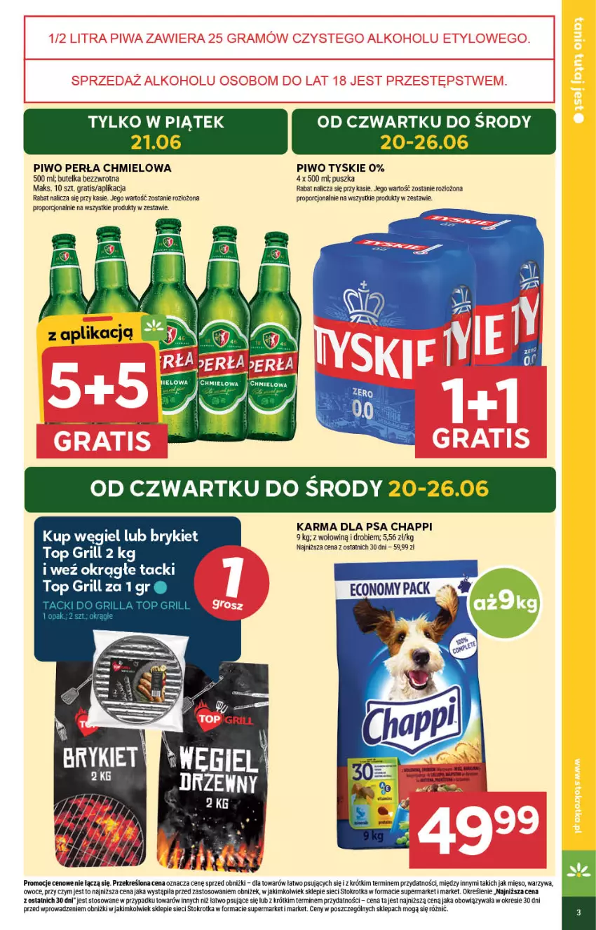 Gazetka promocyjna Stokrotka - Market - ważna 20.06 do 26.06.2024 - strona 3 - produkty: Gra, Grill, Mięso, Owoce, Perła, Piwo, Por, Top, Tyskie, Warzywa