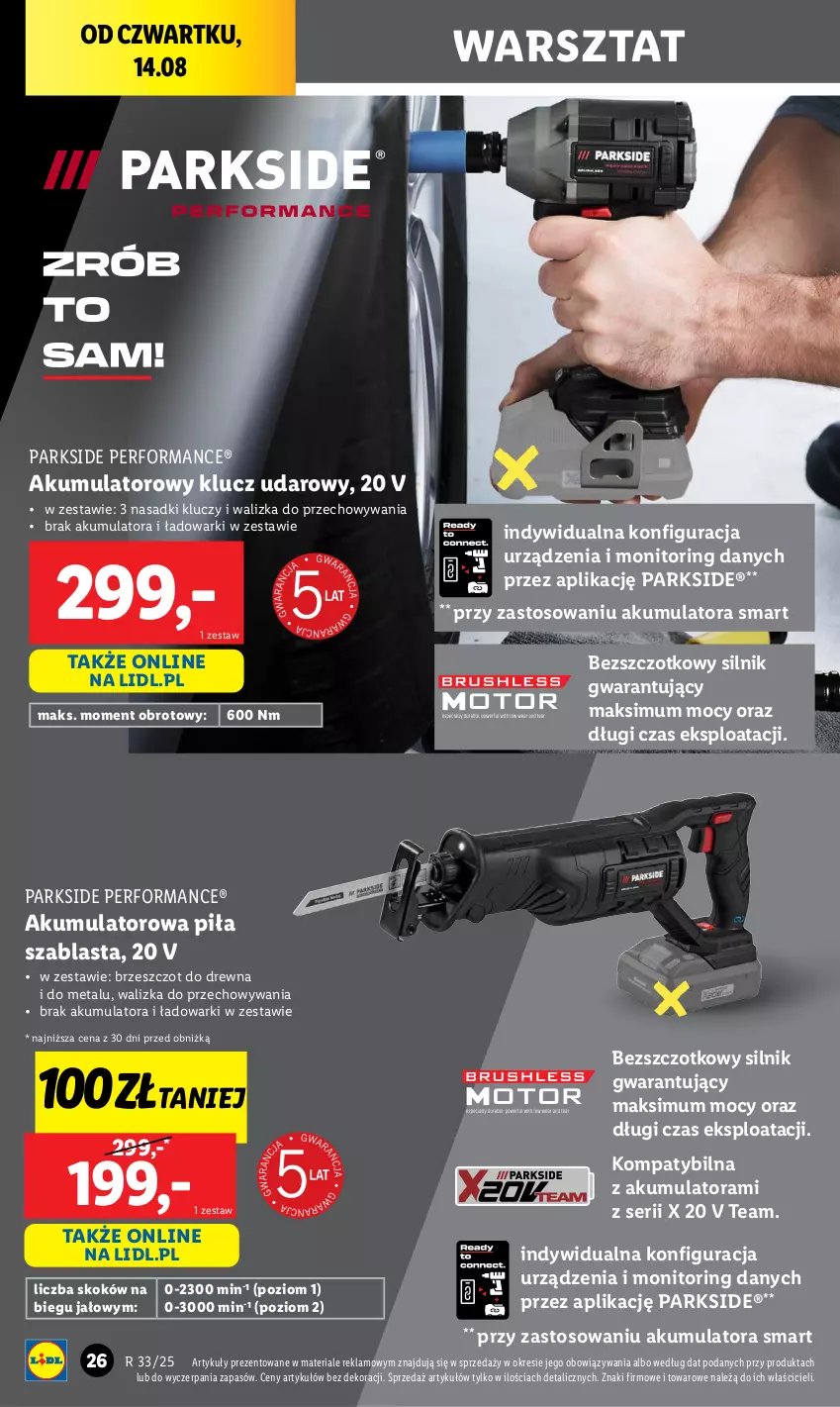 Gazetka promocyjna Lidl - GAZETKA - ważna 11.08 do 16.08.2025 - strona 30 - produkty: Akumulator, Klucz udarowy, Monitor, Parkside, Ser, Walizka