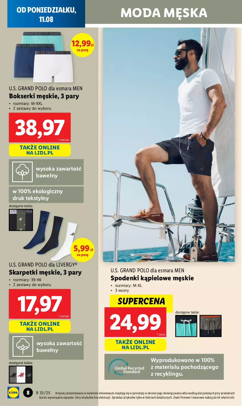 Gazetka promocyjna Lidl - GAZETKA - ważna 11.08 do 16.08.2025 - strona 8 - produkty: Bokserki, Gra, Karp, Moda, Ser, Skarpetki, Sok