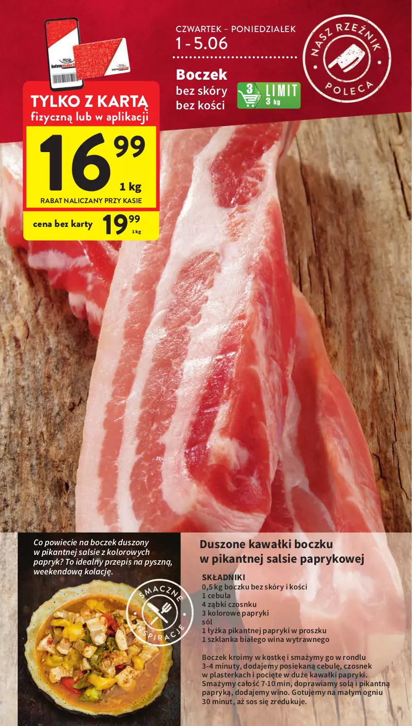 Gazetka promocyjna Intermarche - Gazetka Intermarche - ważna 01.06 do 05.06.2023 - strona 24 - produkty: Boczek, Cebula, Czosnek, Kawa, Nuty, Sól, Sos, Szklanka, Wino