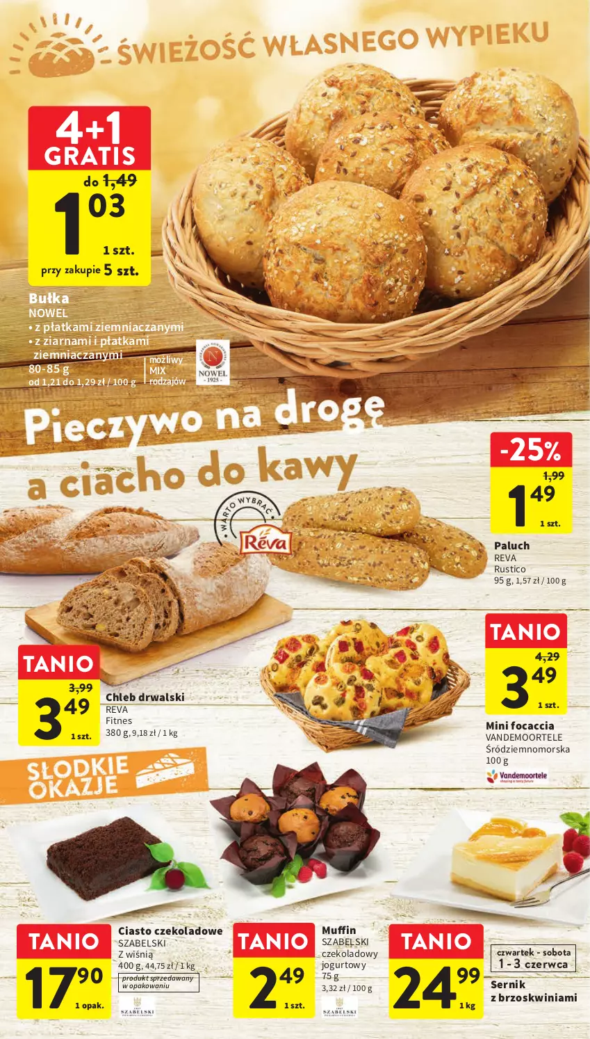 Gazetka promocyjna Intermarche - Gazetka Intermarche - ważna 01.06 do 05.06.2023 - strona 32 - produkty: Bułka, Chleb, Ciasto czekoladowe, Focaccia, Gra, Jogurt, Rust, Ser