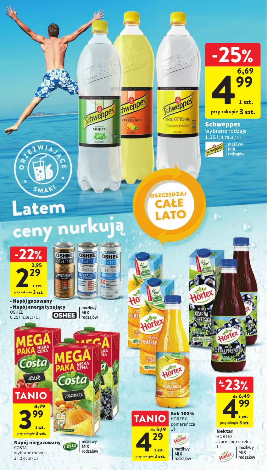 Gazetka promocyjna Intermarche - Gazetka Intermarche - ważna 01.06 do 05.06.2023 - strona 42 - produkty: Hortex, Napój, Napój gazowany, Napój niegazowany, Nektar, Oshee, Por, Schweppes, Sok