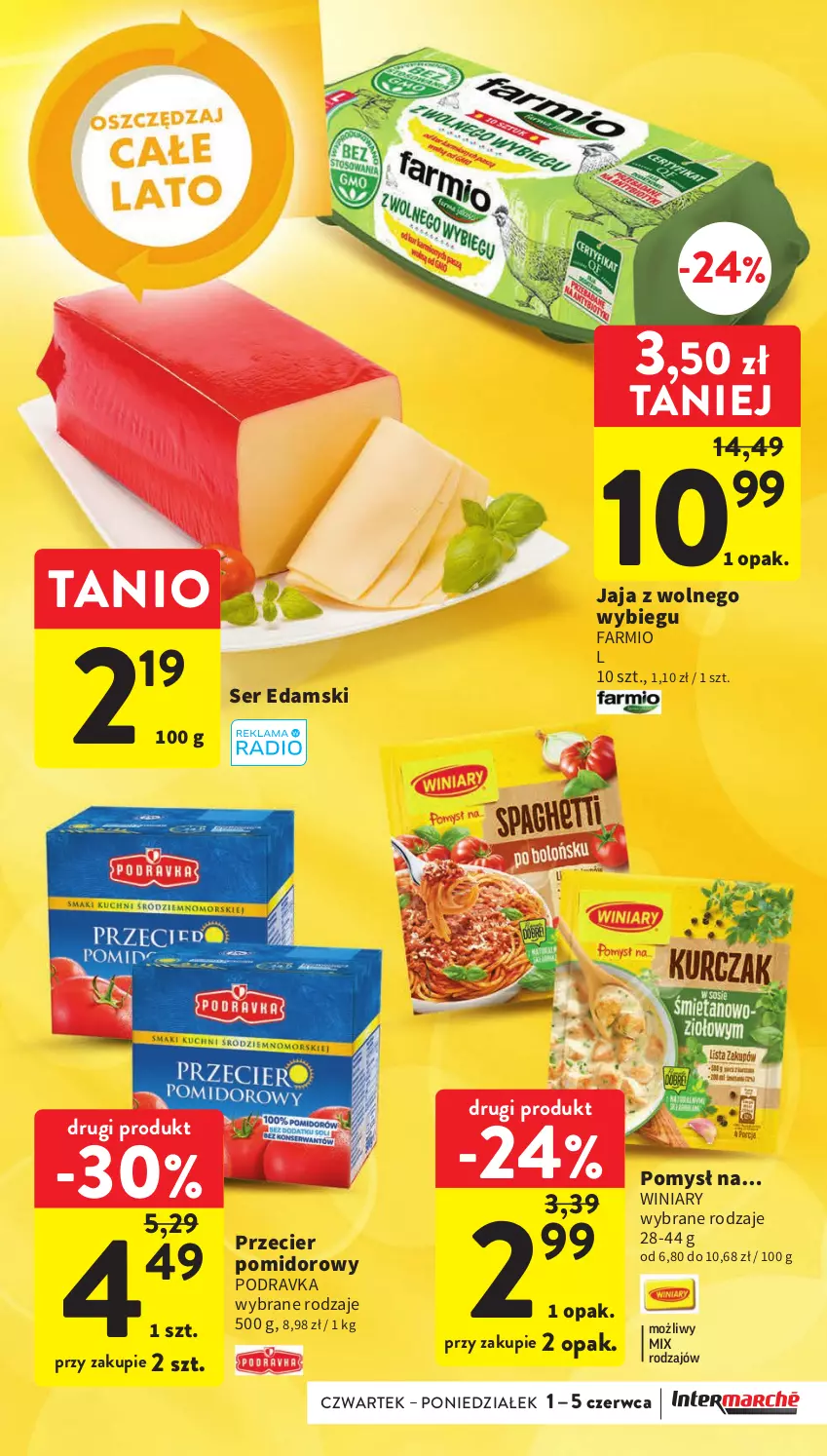 Gazetka promocyjna Intermarche - Gazetka Intermarche - ważna 01.06 do 05.06.2023 - strona 7 - produkty: Edam, Fa, Jaja, Jaja z wolnego wybiegu, Podravka, Ser, Winiary