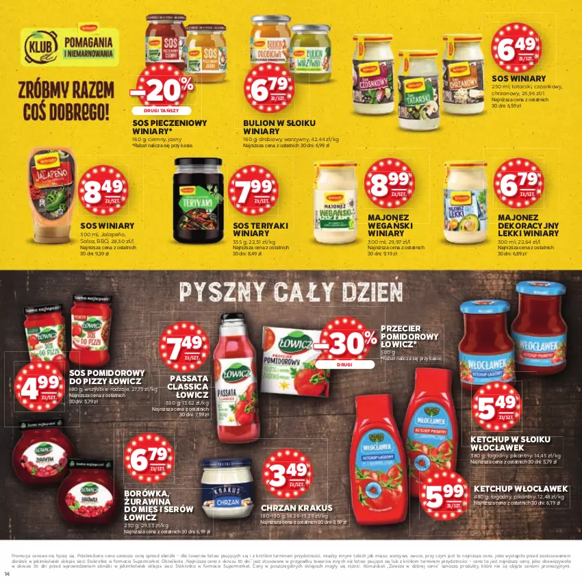 Gazetka promocyjna Stokrotka - Katalog Urodziny! - ważna 11.09 do 24.09.2025 - strona 14 - produkty: Borówka, Bulion, Chrzan, Ketchup, Krakus, Lion, Majonez, Mięso, Owoce, Piec, Salsa, Ser, Sos, Sos pieczeniowy, Sos pomidorowy, Warzywa, Winiary